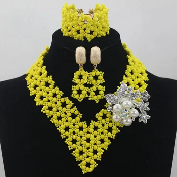 Simple Yellow Chunky Bib Jewelry Sets Crystal Seed Bead Party Events Jewelry Necklace Earrings Sets Free Shipping WD182
Simple Yellow Chunky Bib Jewelry Sets Crystal Seed Bead Party Events Jewelry Necklace Earrings Sets Free Shipping WD182