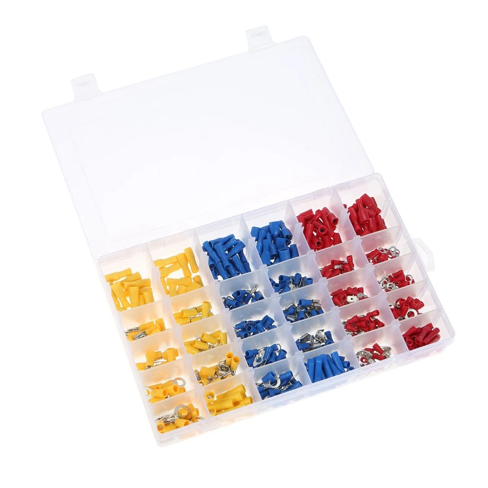 480PCS Insulation Cable Lugs With Box, Electrical Male Female Wire Cable Connector Fittings Kit Terminals Clamp Blade Sock
480PCS Insulation Cable Lugs With Box, Electrical Male Female Wire Cable Connector Fittings Kit Terminals Clamp Blade Sock