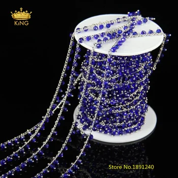 5meter Transparent Lapis Blue Glass Plated Silver Copper Wire Wrapped Faceted Rondelle Glass Chains Jewelry Bracelet 3x4mm HX120
5meter Transparent Lapis Blue Glass Plated Silver Copper Wire Wrapped Faceted Rondelle Glass Chains Jewelry Bracelet 3x4mm HX120