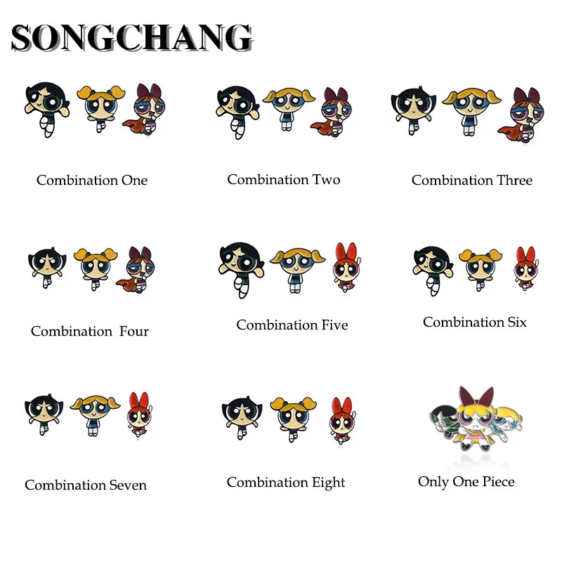 One Set 3 Unit Anime The Powerpuff Girls Brooches Cute Cartoon Image Blossom Bubbles Buttercup Pins Lapels Kids Gift Jewelry
One Set 3 Unit Anime The Powerpuff Girls Brooches Cute Cartoon Image Blossom Bubbles Buttercup Pins Lapels Kids Gift Jewelry