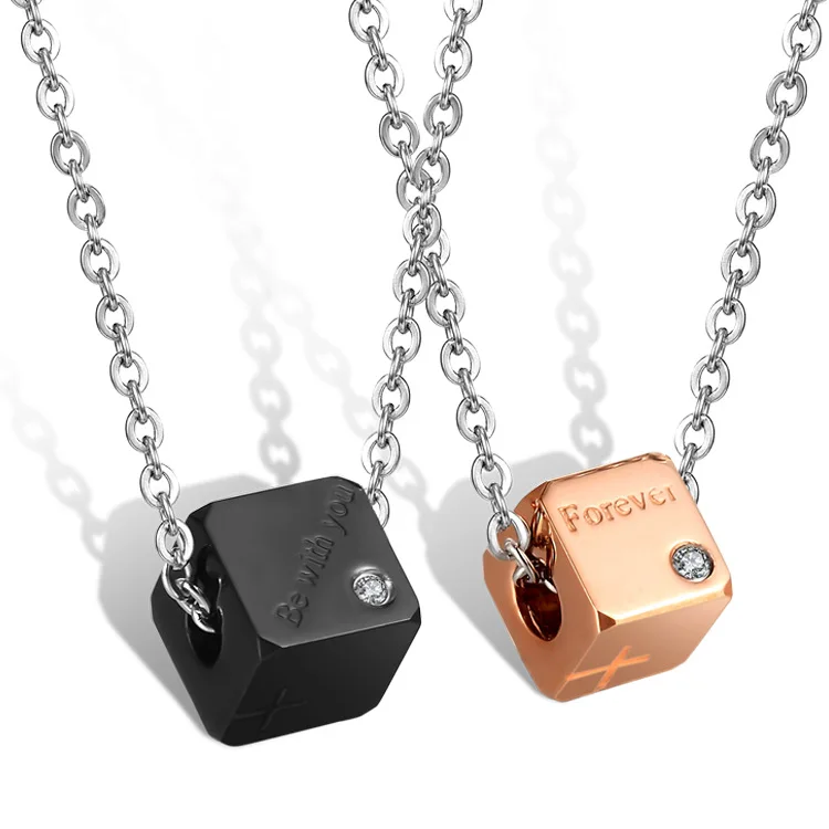 2016 New freeshipping A square titanium steel couples letter necklace The cross set auger
2016 New freeshipping A square titanium steel couples letter necklace The cross set auger