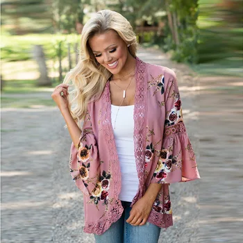 New Autumn Winter 2019 Casual Women Coat Flare Sleeve Printed Open Stitch Jacket Lace Patchwork Boho Female Coat Loose Outerwear
New Autumn Winter 2019 Casual Women Coat Flare Sleeve Printed Open Stitch Jacket Lace Patchwork Boho Female Coat Loose Outerwear