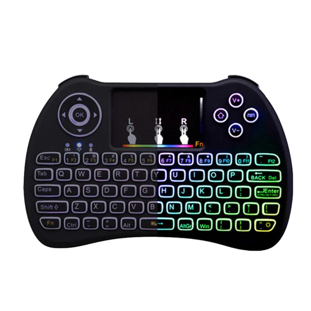 

Portable Mini Wireless Keyboard H9 2.4GHz Air Mouse With RGB Backlit Remote Control Touchpad For PC Smart TV Android TV Box