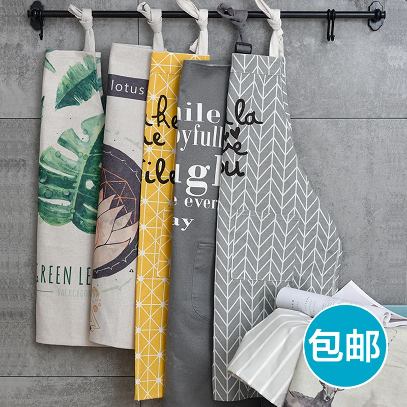 Japanese-Korean style fashion cute cotton apron Men & Women Kitchen Cooking Apron Nail Shop Workwear Apron
Japanese-Korean style fashion cute cotton apron Men & Women Kitchen Cooking Apron Nail Shop Workwear Apron