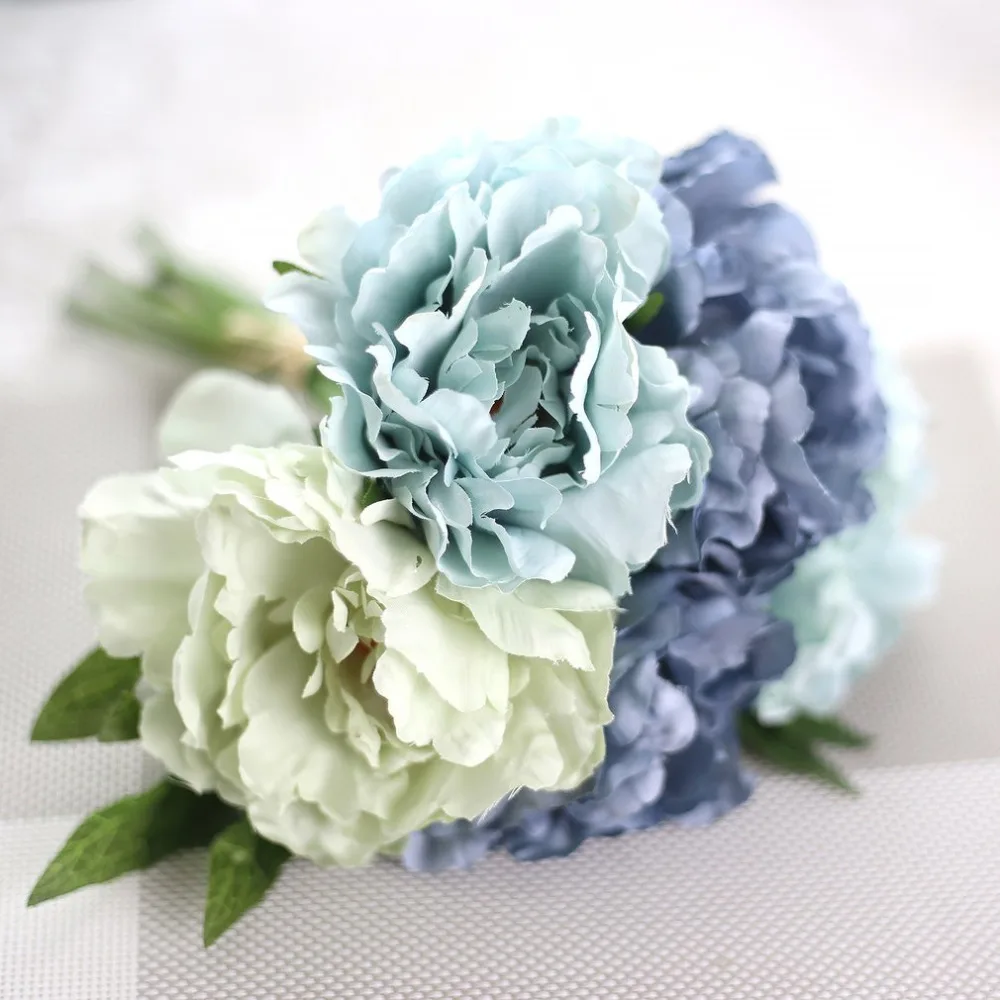 Beautiful Charming Artificial Flowers Fake Peony Bridal Bouquet for Wedding Decoration Romantic Home Decorative Blue Pink Color
Beautiful Charming Artificial Flowers Fake Peony Bridal Bouquet for Wedding Decoration Romantic Home Decorative Blue Pink Color