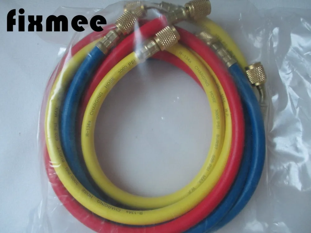 Refrigeration Charging Hoses 1/4" SAE Female Manifold Gauge Set For r R134a R410a R22 R12 R502 Air Conditioner tools 3pcs 1m
Refrigeration Charging Hoses 1/4" SAE Female Manifold Gauge Set For r R134a R410a R22 R12 R502 Air Conditioner tools 3pcs 1m