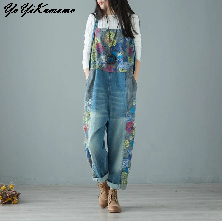 YoYiKamomo Women Jumpsuits 2018 Spring Denim New Cowboy Thin Print Big Size Vintage Loose Fashion Pants
YoYiKamomo Women Jumpsuits 2018 Spring Denim New Cowboy Thin Print Big Size Vintage Loose Fashion Pants