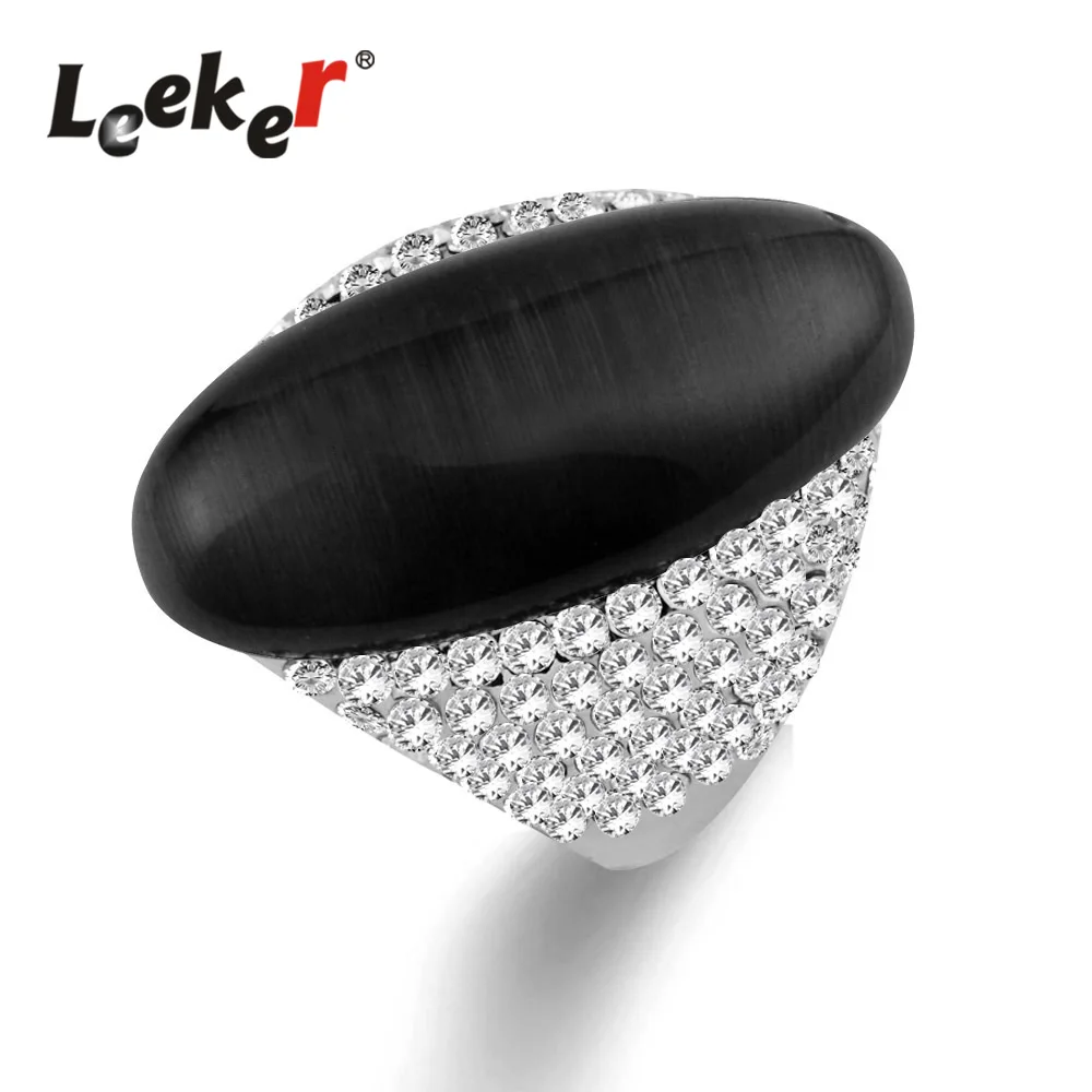 LEEKER Women Luxury Big Black Opal Stone Rings Silver Color Female Wedding Engagement Vintage Jewelry 93512 LK5
LEEKER Women Luxury Big Black Opal Stone Rings Silver Color Female Wedding Engagement Vintage Jewelry 93512 LK5