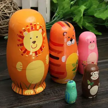 5pcs / set Cute Wooden Animal Paint Nesting Dolls Babushka Russian Doll Matryoshka Gift Lovely Wooden Nesting Doll
5pcs / set Cute Wooden Animal Paint Nesting Dolls Babushka Russian Doll Matryoshka Gift Lovely Wooden Nesting Doll