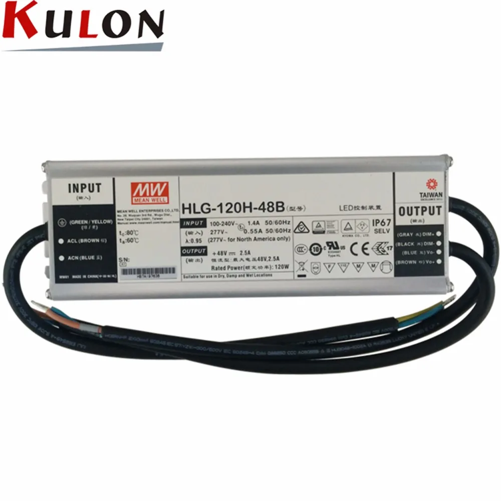 Original MEAN WELL HLG-120H-48B LED driver 120W 48V 2.5A Output Adjustable IP67 level Constant Current Power Supply
Original MEAN WELL HLG-120H-48B LED driver 120W 48V 2.5A Output Adjustable IP67 level Constant Current Power Supply