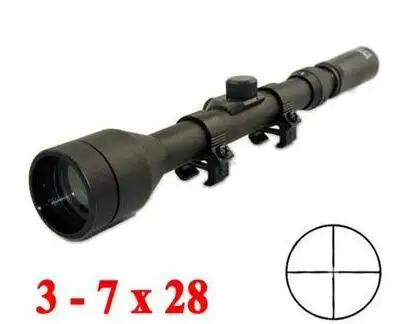 

Hunting Optics 3-7x28 Riflescope Telescopic Sniper Scope Sight Rifle Gun Weapon Scopes With Mounts Crosshair For Outdoor Airsoft