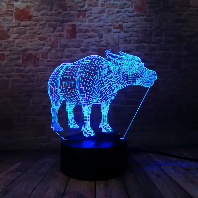 Luminous Cow Model 3D Illusion LED NightLight Colourful Flashing Light Glow in the Dark Bull Animal Figure Toys
Luminous Cow Model 3D Illusion LED NightLight Colourful Flashing Light Glow in the Dark Bull Animal Figure Toys