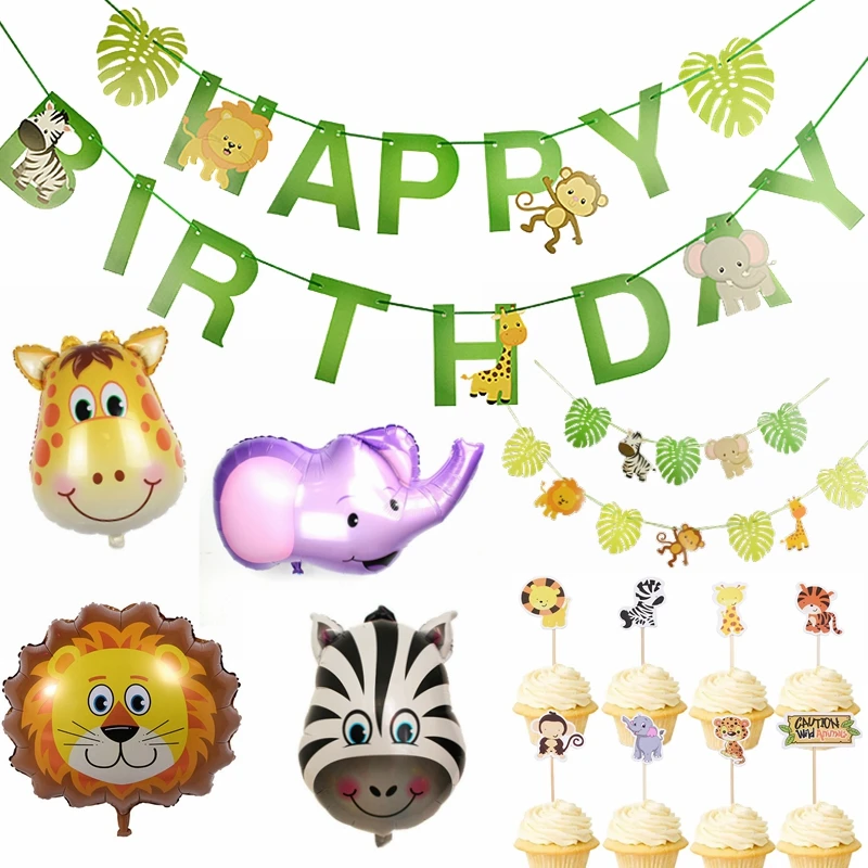 Jungle Theme Party Animal Shaped Foil Balloons for Kids Happy Birthday Zoo Banner Decoration Animals Printed Cake Topper Decor 7
Jungle Theme Party Animal Shaped Foil Balloons for Kids Happy Birthday Zoo Banner Decoration Animals Printed Cake Topper Decor 7