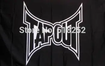 

TAP OUT TAPOUT UFC MMA BLACK WHITE Flag 3x5 FT 150X90CM Banner 100D Polyester flag brass grommets 081, free shipping
