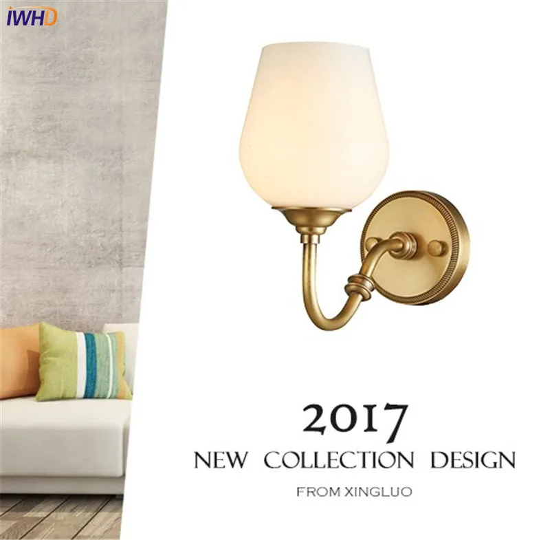 IWHD European Vintage Pure Copper Glass Wall Sconce Bedside Wall Lamp Simple Ideas LED Wall Light Fixtures Home Lighting
IWHD European Vintage Pure Copper Glass Wall Sconce Bedside Wall Lamp Simple Ideas LED Wall Light Fixtures Home Lighting