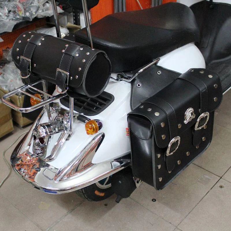 3 piece bag/set NEW LEATHER motorcycle saddle bag Scooter side bag luggage pouch fit for all motorcycle top quality black
3 piece bag/set NEW LEATHER motorcycle saddle bag Scooter side bag luggage pouch fit for all motorcycle top quality black