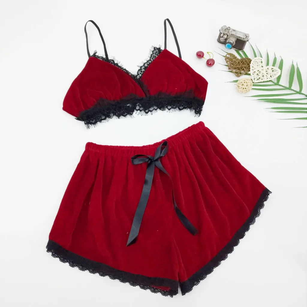 CHAMSGEND Fashion Sexy Eyelash Lace Lingerie Velvet Bodydoll Bowknot Sleepwear Pajamas Set pyjamas women sexy lingerie C30213
CHAMSGEND Fashion Sexy Eyelash Lace Lingerie Velvet Bodydoll Bowknot Sleepwear Pajamas Set pyjamas women sexy lingerie C30213