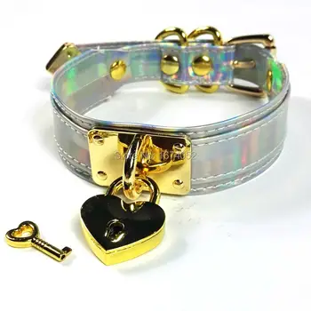 Cool Women Harajuku Lolita 100% Handmade Holographic Choker Laser Collar Gold Heart Lock Key Punk Necklace
Cool Women Harajuku Lolita 100% Handmade Holographic Choker Laser Collar Gold Heart Lock Key Punk Necklace