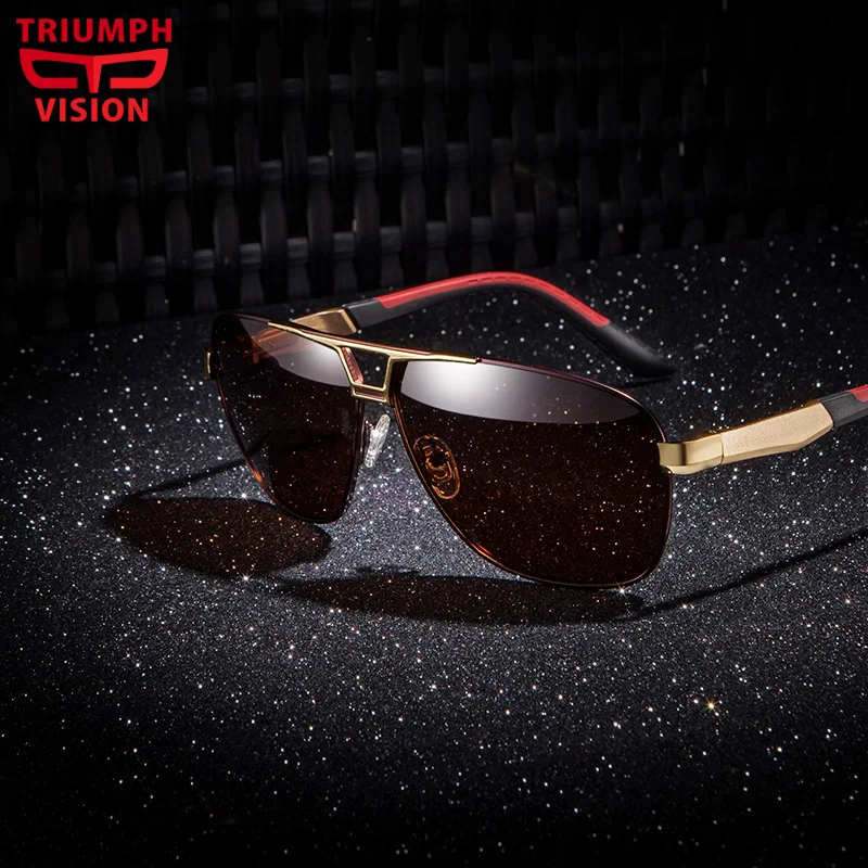 TRIUMPH VISION Driver Anti Glare Style Shades Male Quality Metal Sports Sunglasses Men Chic Red Pattern Design Mens Sun Glasses
TRIUMPH VISION Driver Anti Glare Style Shades Male Quality Metal Sports Sunglasses Men Chic Red Pattern Design Mens Sun Glasses
