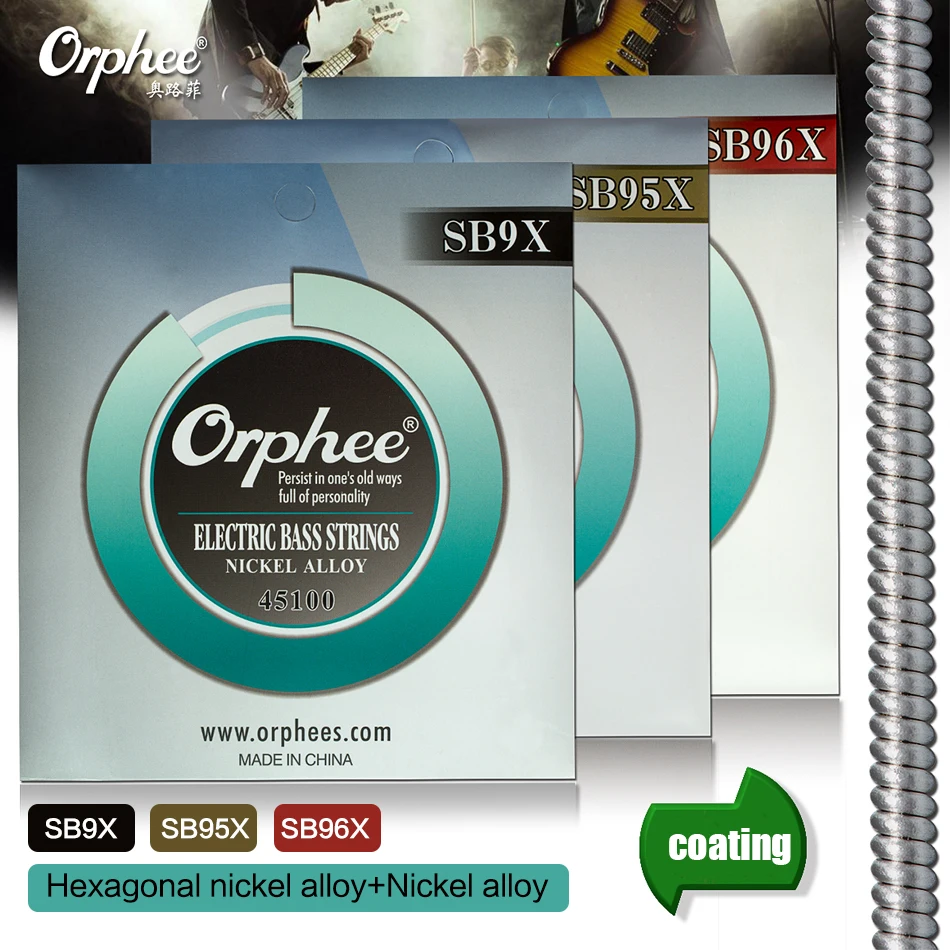 Orphee SB-9X/95X/96X Electric bass strings hexagonal alloy Nicakel alloy (030-125) inch multiple choices
Orphee SB-9X/95X/96X Electric bass strings hexagonal alloy Nicakel alloy (030-125) inch multiple choices