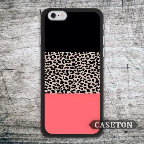 Leopard Print Black and Coral Protective font b Case b font For font b iPhone b