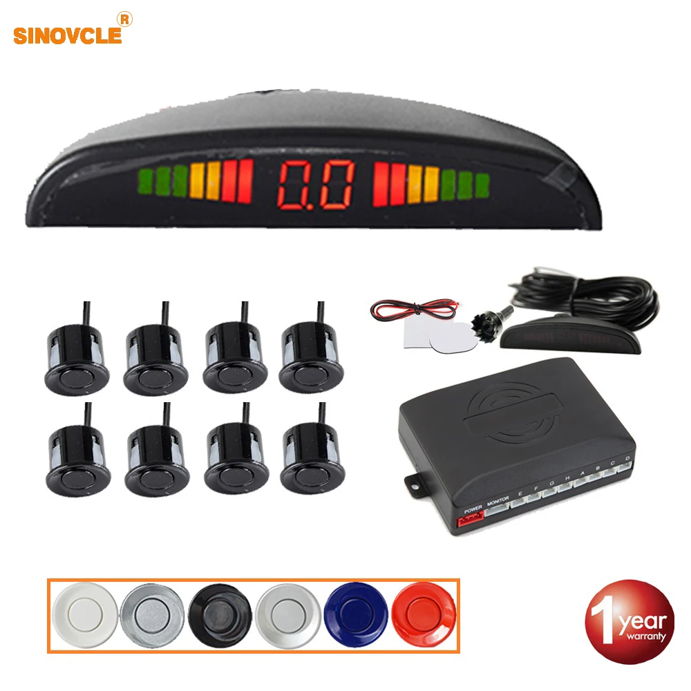 SINOVCLE Car Parking Sensor Kit 8 Sensors 22mm Backlight LED Display Reverse Backup Radar Monitor Detector System 12V 6 Colors
SINOVCLE Car Parking Sensor Kit 8 Sensors 22mm Backlight LED Display Reverse Backup Radar Monitor Detector System 12V 6 Colors