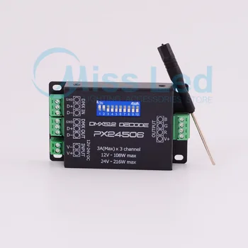 Wholesale 1x PX24506 DMX Decoder Driver Amplifier 12V~24V 9A DMX 512 5050 RGB LED Light LED Controller
Wholesale 1x PX24506 DMX Decoder Driver Amplifier 12V~24V 9A DMX 512 5050 RGB LED Light LED Controller