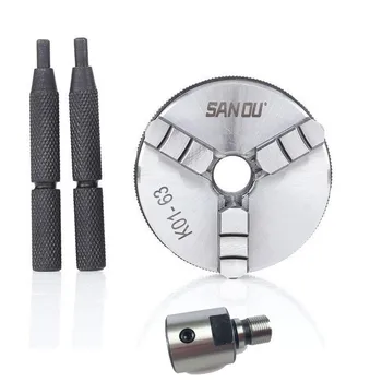 63mm 2.5" LATHE Chuck three Jaw Manual mini Self-Centering Chuck Sanou K01-63 with Connecting rod Connector for CNC
63mm 2.5" LATHE Chuck three Jaw Manual mini Self-Centering Chuck Sanou K01-63 with Connecting rod Connector for CNC