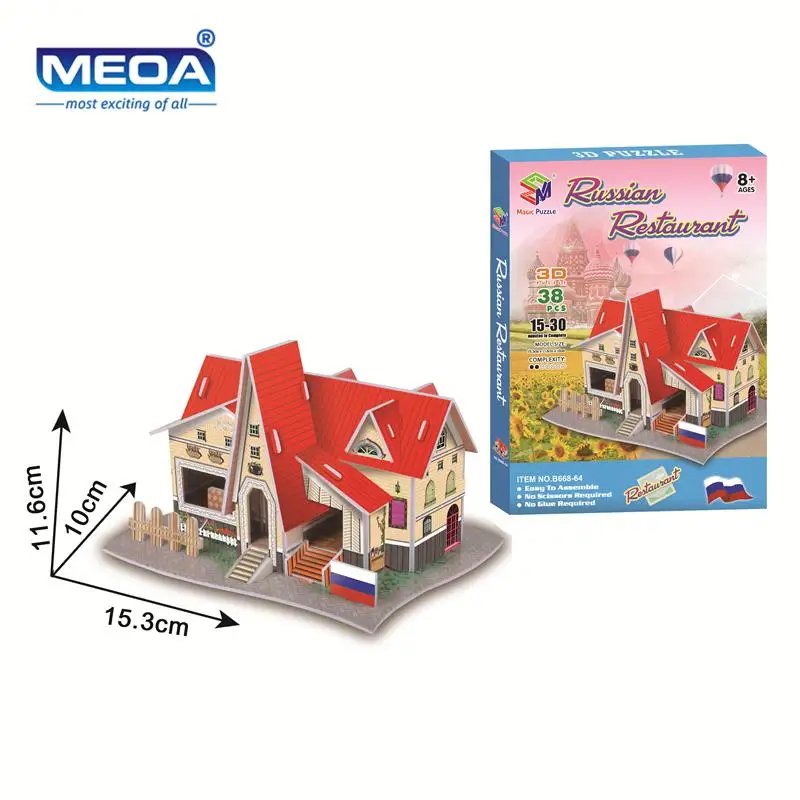 MEOA Cardboard 3D Puzzle Toy Russian Restaurant Model European Town Assembly Kits Educational Toy For Children's Christmas Gifts
MEOA Cardboard 3D Puzzle Toy Russian Restaurant Model European Town Assembly Kits Educational Toy For Children's Christmas Gifts