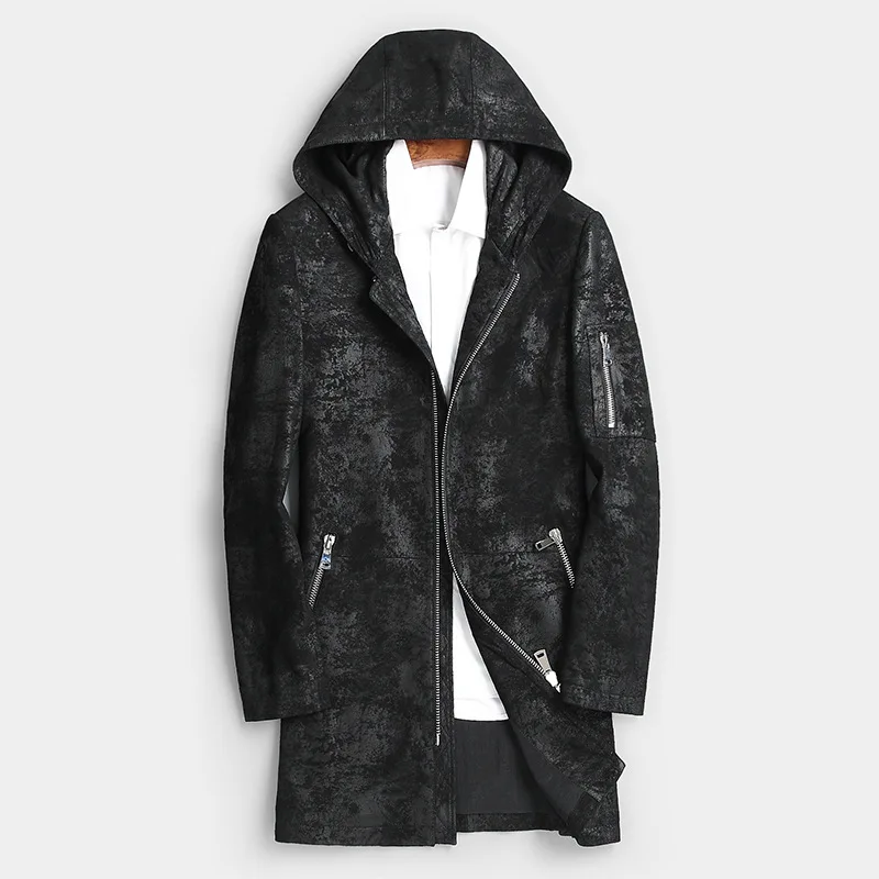 Men's Genuine Leather Jacket Hooded 100% Goatskin Coat Mens Print Leather Jackets Windbreaker Chaqueta Cuero Hombre 8801 YY443
Men's Genuine Leather Jacket Hooded 100% Goatskin Coat Mens Print Leather Jackets Windbreaker Chaqueta Cuero Hombre 8801 YY443