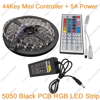 5M DC12V Black PCB IP20 /IP65 Epoxy Waterproof 5050SMD RGB LED Strip 60LED/M+ 44 Keys IR Remote Controller +12V 5A Power Adapter
5M DC12V Black PCB IP20 /IP65 Epoxy Waterproof 5050SMD RGB LED Strip 60LED/M+ 44 Keys IR Remote Controller +12V 5A Power Adapter