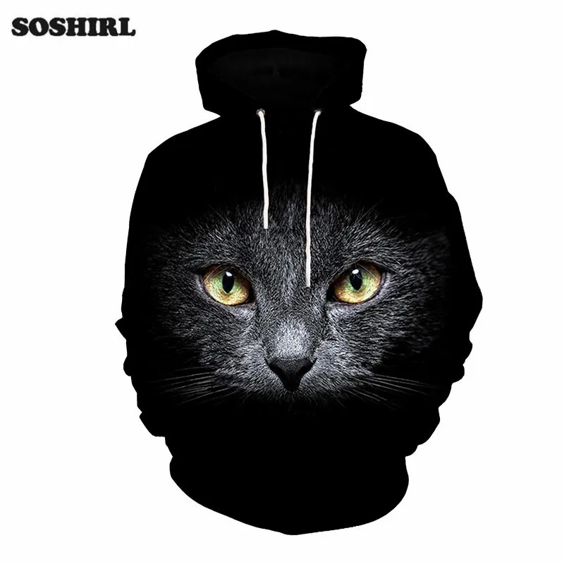 SOSHIRL Punk Black Cat Printed Hoodies Men 3D Sweatshirt Cool Animal Pullover Streetwear Male Hooded Unisex Jacket Top Dropship
SOSHIRL Punk Black Cat Printed Hoodies Men 3D Sweatshirt Cool Animal Pullover Streetwear Male Hooded Unisex Jacket Top Dropship