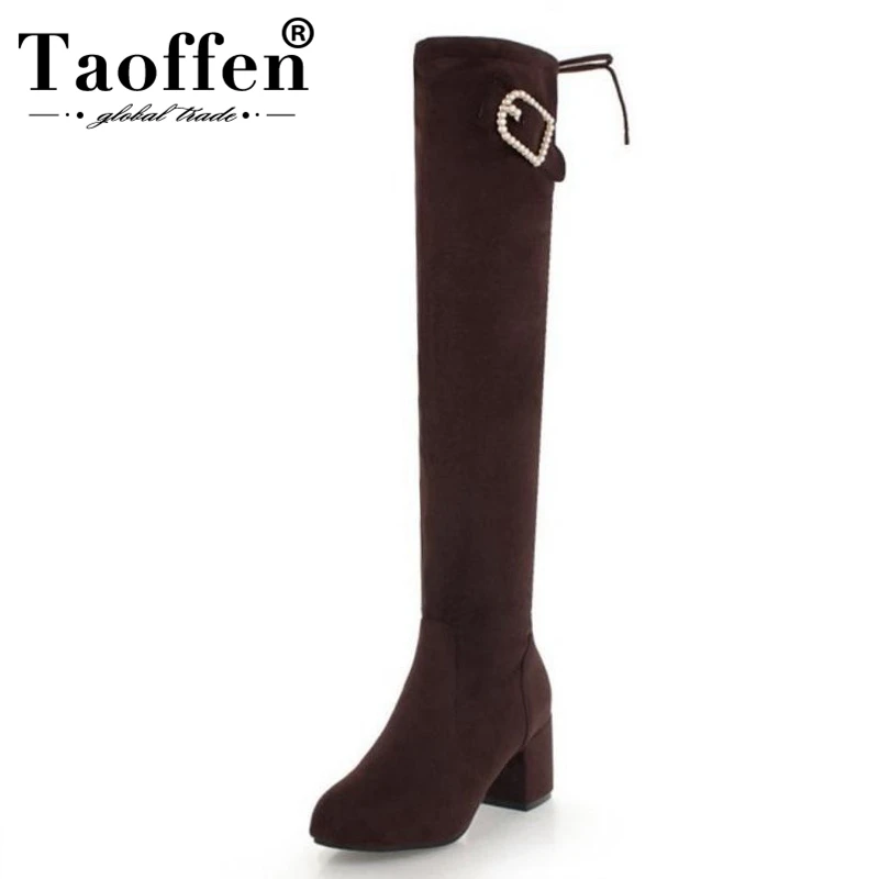 TAOFFEN Plus Size 33-48 Women Over Knee Boots Metal Buckle Winter Warm Shoes Woman Fashion Stretch Boots Ladies Footwear
TAOFFEN Plus Size 33-48 Women Over Knee Boots Metal Buckle Winter Warm Shoes Woman Fashion Stretch Boots Ladies Footwear