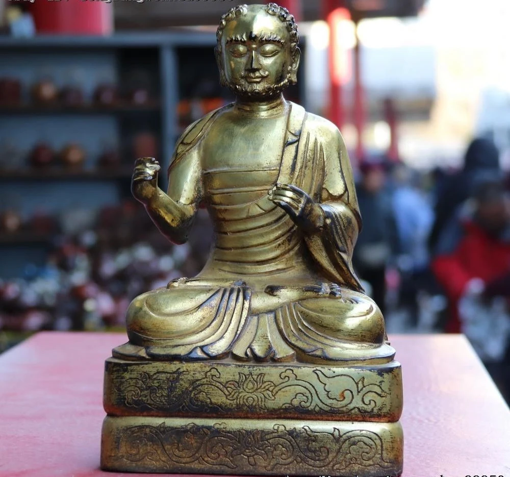 Tibet Purple Copper Gild Temple Seat Arhat Damo Bodhidharma Dharma Buddha Statue
Tibet Purple Copper Gild Temple Seat Arhat Damo Bodhidharma Dharma Buddha Statue
