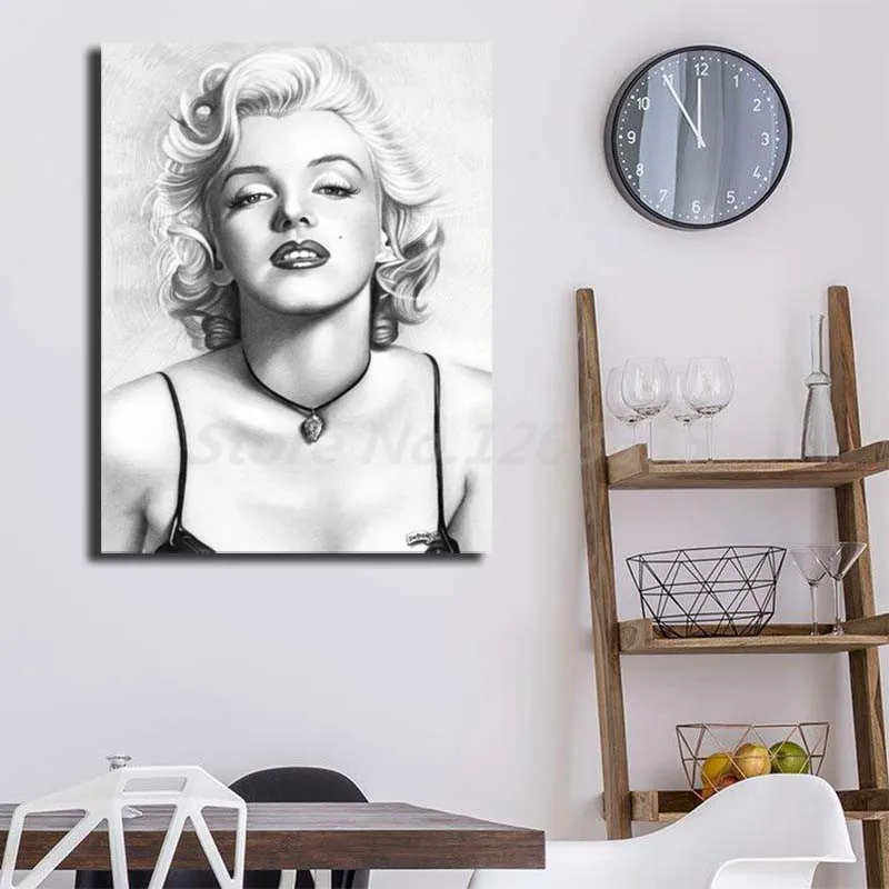 Marylin Monroe Pencil Portrait HD Wall Art Canvas Poster And Print Canvas Painting Bedroom Picture For Living Room Home Decor
Marylin Monroe Pencil Portrait HD Wall Art Canvas Poster And Print Canvas Painting Bedroom Picture For Living Room Home Decor