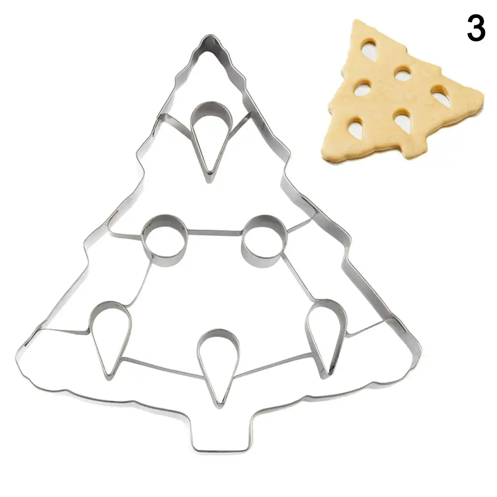 steel christmas tree snowflake biscuit cutter mold cake decor