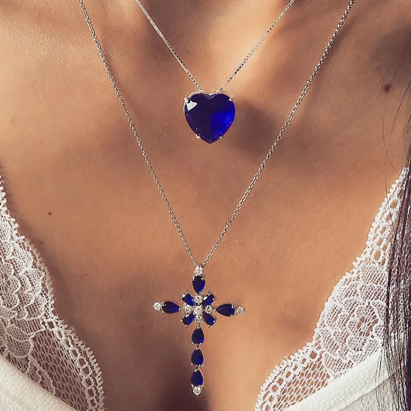 MISANANRYNE Multilayer Crystal Heart Cross Pendant Necklace Women Fashion Rhinestone Jewelry Choker Valentine's Day
MISANANRYNE Multilayer Crystal Heart Cross Pendant Necklace Women Fashion Rhinestone Jewelry Choker Valentine's Day