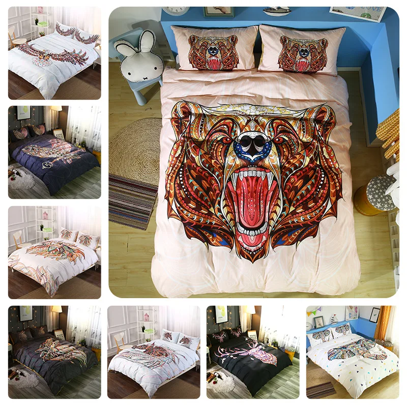 Luxury 3D Animals Comforter Bedding sets Bohemia National style Duvet Cover pillow case king size wolf Bed linens owl bedclothe
Luxury 3D Animals Comforter Bedding sets Bohemia National style Duvet Cover pillow case king size wolf Bed linens owl bedclothe