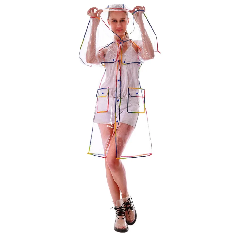 Men Runway Hooded Poncho Ladies Rain Coats Jacket EVA Vinyl Waterproof Transparent Women Rain Coat Outdoor Travel Raincoat Z714
Men Runway Hooded Poncho Ladies Rain Coats Jacket EVA Vinyl Waterproof Transparent Women Rain Coat Outdoor Travel Raincoat Z714