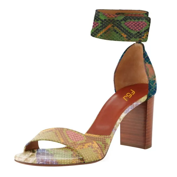 Summer Women's Multi Color Cobra Ankle Strap Sandals Totem Animal Print Novelty Hook&Loop Square Tan Heels Size 11 10 13 FSJ
Summer Women's Multi Color Cobra Ankle Strap Sandals Totem Animal Print Novelty Hook&Loop Square Tan Heels Size 11 10 13 FSJ