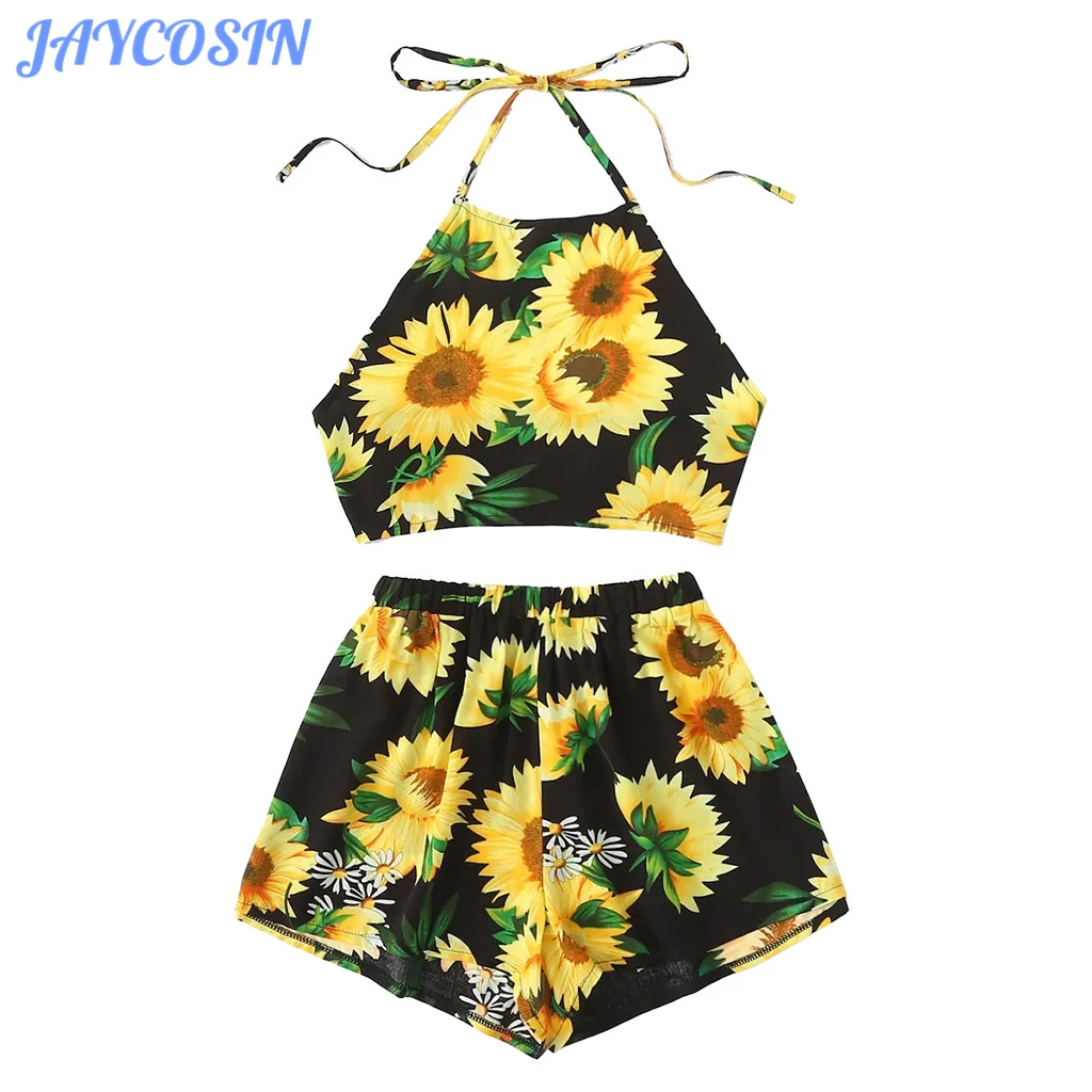 JAYCOSIN Women Set Clothes Sexy Sunflower Print Two Piece Set Halter Blouse T-Shirt Top And Short Pants Fashion Matching Sets
JAYCOSIN Women Set Clothes Sexy Sunflower Print Two Piece Set Halter Blouse T-Shirt Top And Short Pants Fashion Matching Sets