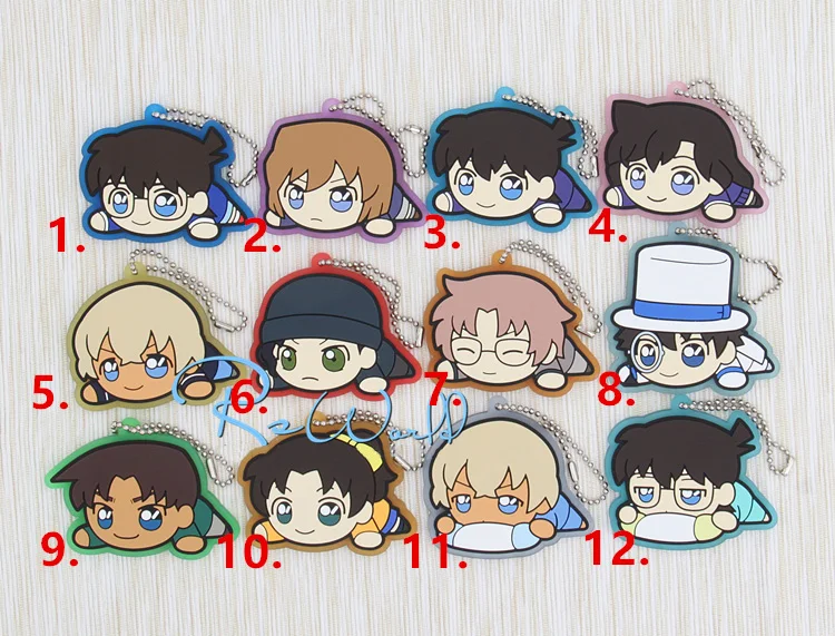 Конан Аниме Детектив Джимми Кудо Kaitou Kiddo hattory Hei Ji Bourbon Akai Mouri Ran Nesoberi Ver резиновый