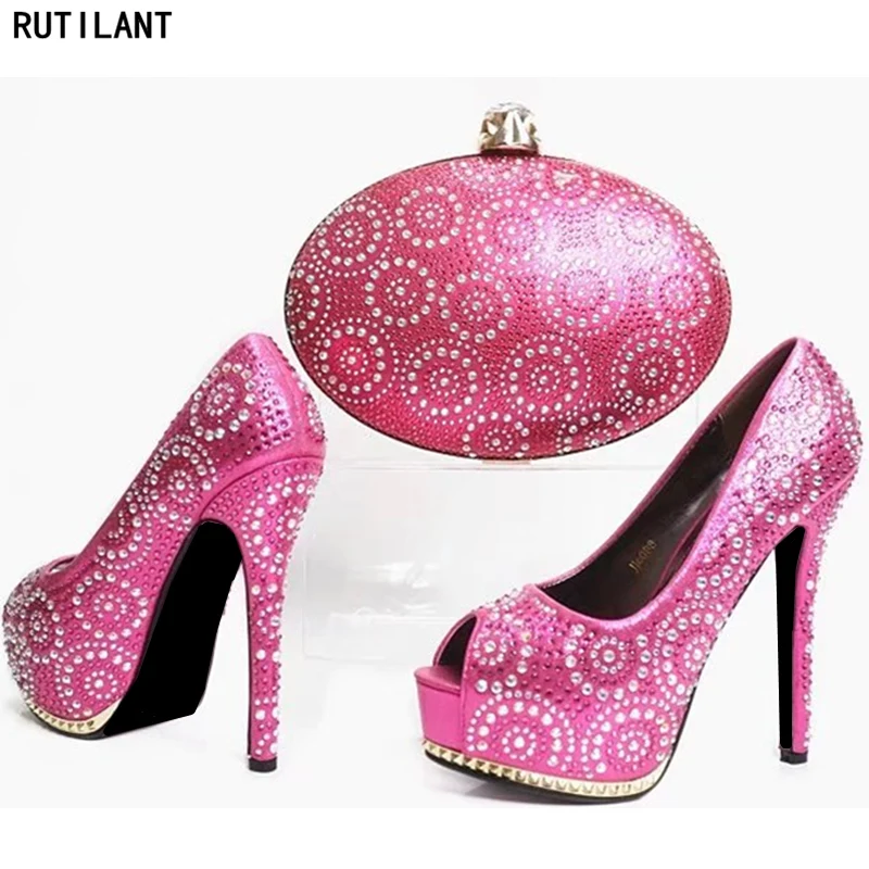 Fuchsia Color Women Shoes and Bag Set In Italy Matching Italian Shoe and Bag Set Decorated with Rhinestone Party Shoes and Bag
Fuchsia Color Women Shoes and Bag Set In Italy Matching Italian Shoe and Bag Set Decorated with Rhinestone Party Shoes and Bag