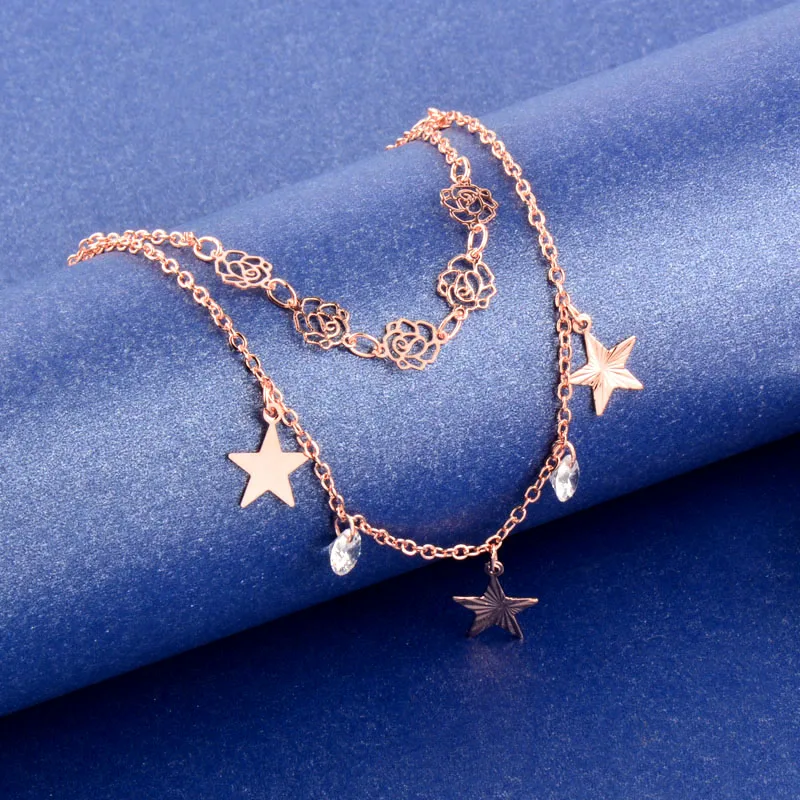 SINLEERY Sexy Hollow Rose Flower Chain Crystal Stars Pendants 2 Layers Bracelet Hand Chain For Women Fashion Jewelry SL056 SSC
SINLEERY Sexy Hollow Rose Flower Chain Crystal Stars Pendants 2 Layers Bracelet Hand Chain For Women Fashion Jewelry SL056 SSC