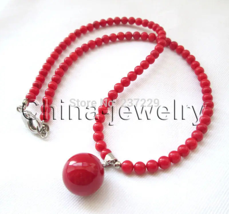 Wholesale XSZ2014 ^^17" 5mm round red coral necklace -14mm sea shell pearl pendant
Wholesale XSZ2014 ^^17" 5mm round red coral necklace -14mm sea shell pearl pendant