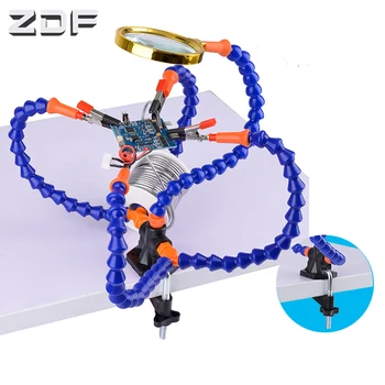 Toolour Bench Vise Table Clamp Soldering Station with 5pc Flexible Arms Soldeirng Iron Holder PCB Welding Repair Third Hand Tool
Toolour Bench Vise Table Clamp Soldering Station with 5pc Flexible Arms Soldeirng Iron Holder PCB Welding Repair Third Hand Tool