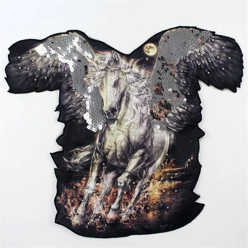Clothes Accessories Sequins Iron on Patches For Clothing Punk Stickers T-shirt Sewing & Fabric Diy Patch 46cm Wings Horse Logo
Clothes Accessories Sequins Iron on Patches For Clothing Punk Stickers T-shirt Sewing & Fabric Diy Patch 46cm Wings Horse Logo