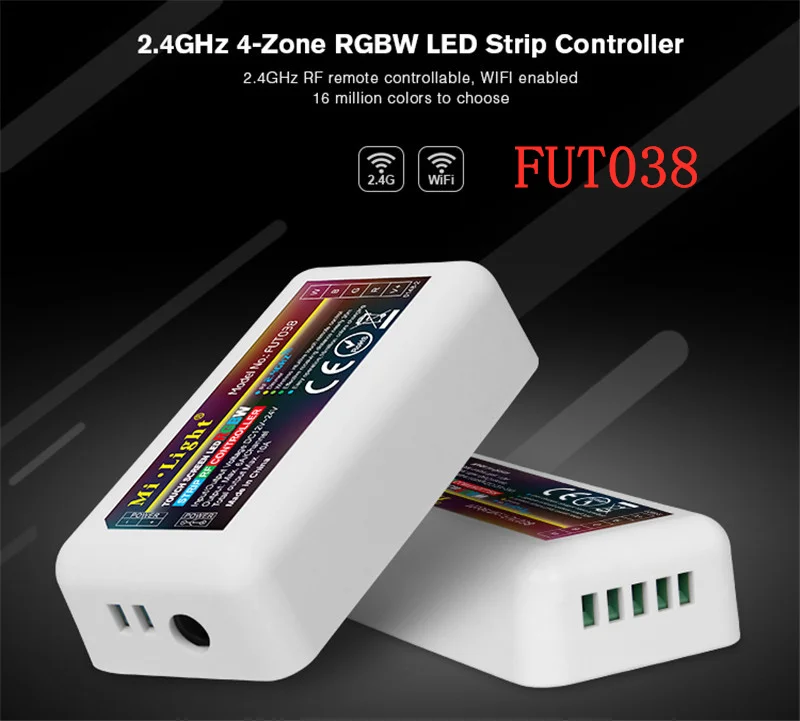 Ми свет DC12V-24V FUT038 Беспроводной 4 зоны RF RGBW светодиодный контроллер Диммер для 5050