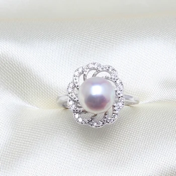 Genuine S925 sterling silver luxurious Zircon Clover adjustable size pearl Open Size Adjustable Ring DIY Findings&Components
Genuine S925 sterling silver luxurious Zircon Clover adjustable size pearl Open Size Adjustable Ring DIY Findings&Components