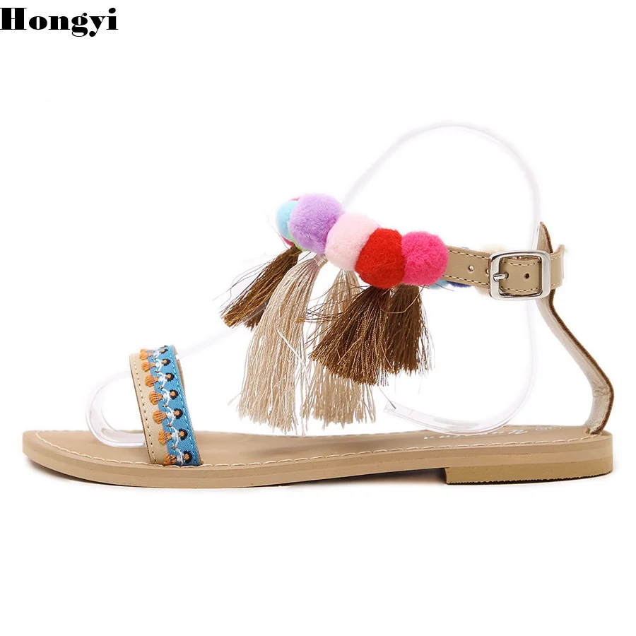 Summer New Colorful Fringe Flower Ball PomPom Sandals Sandals Flat with Roman Gladiator High Lace Thong Flip Flop Shoes Women
Summer New Colorful Fringe Flower Ball PomPom Sandals Sandals Flat with Roman Gladiator High Lace Thong Flip Flop Shoes Women